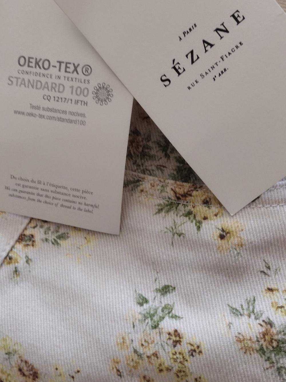 Sezane Cream Floral Ankle Crop Jeans - Picture 6 of 10